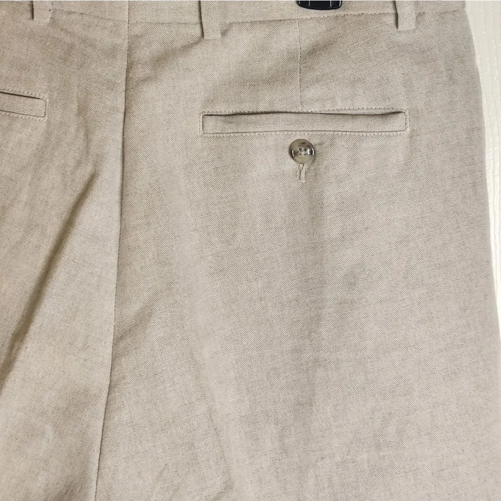 Cutter&Buck 34 Beige LINEN Blend Pockets BeltLoops Women’s Shorts